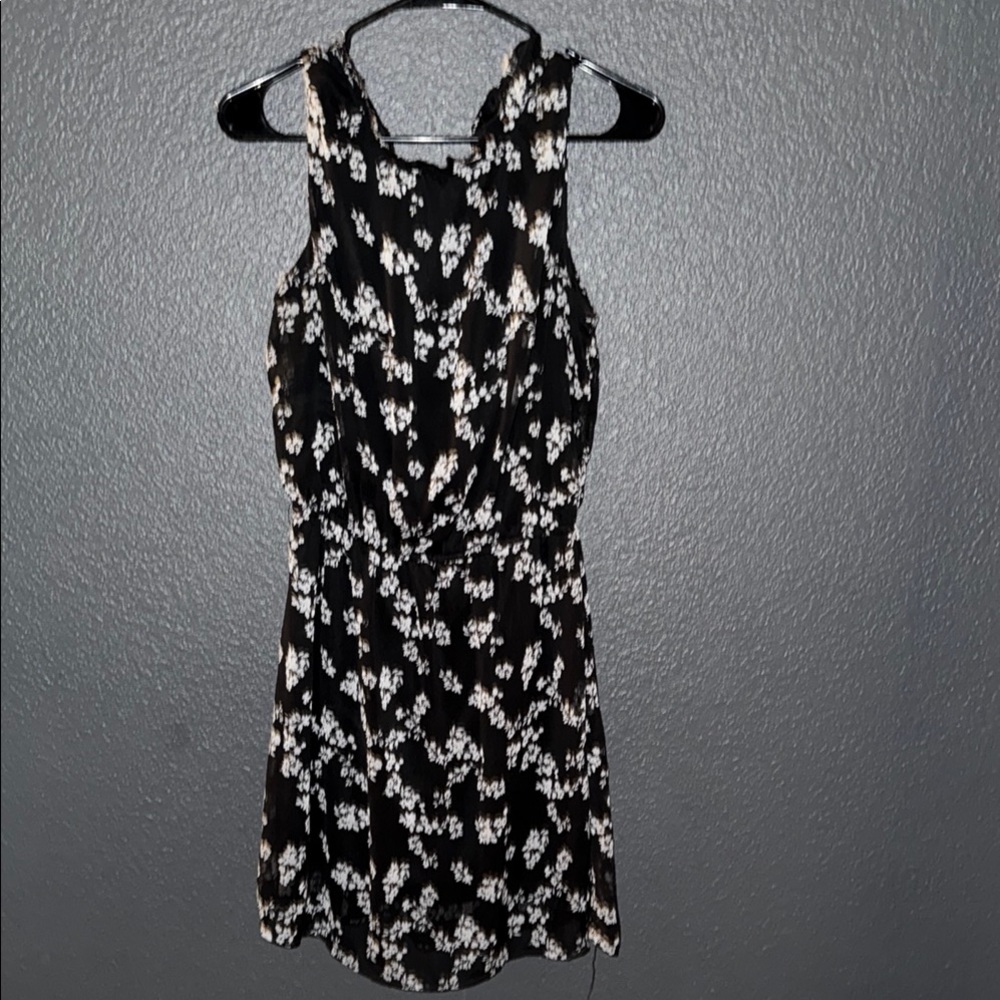 Elegant Black and White Floral Dress